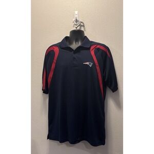 New England Patriots Shirt Mens Sz Large Blue‎ Polo NFL Football Golf Relaxed